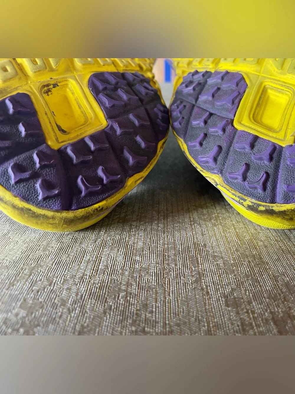 Hoka One One Women's Purple and Yellow Running Sneakers size 9